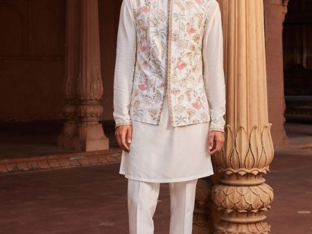 Flamingo Nehru Jacket Set For Cheap