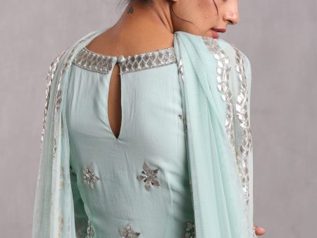 aqua blue kurta Discount