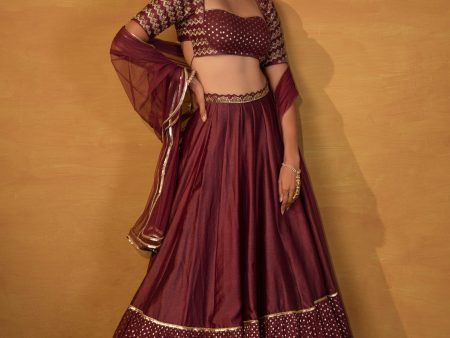 Burnt Henna Embellished Lehenga Set Online Sale