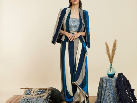 NOOR JACKET PAIRED WITH METALLIC BUSTIER AND NUSHRAT SKIRT Online Sale