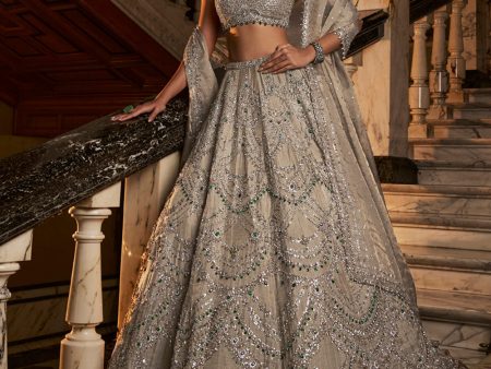 Champagne Chandelier Lehenga Set For Cheap