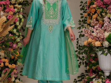 Aqua  Kurta Set For Discount