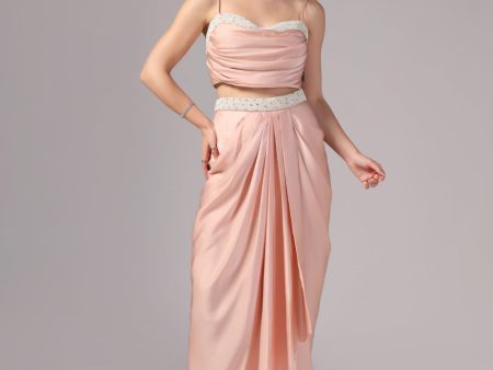 Peach Indo Western Skirt Dress on Sale