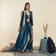 BLUE STRIPE PRINT NOOR JACKET SET Online Sale