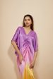 Mustard To Lilac Ombre Embroidered Kaftan Supply