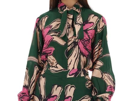 Green & Pink Floral Shirt Hot on Sale