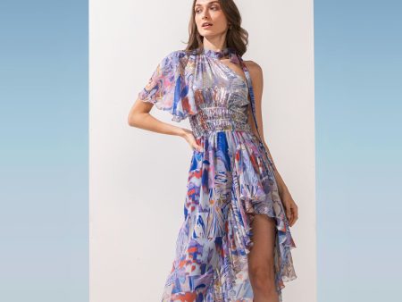 Chiffon Marbling Printed Dress Online