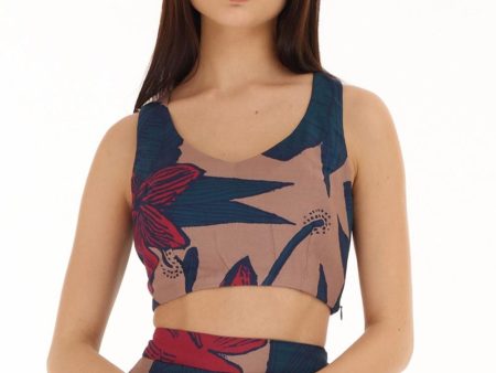 Blue, Orange & Red Floral Bustier Fashion