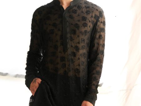 Black Rose Cutdana Kurta Online