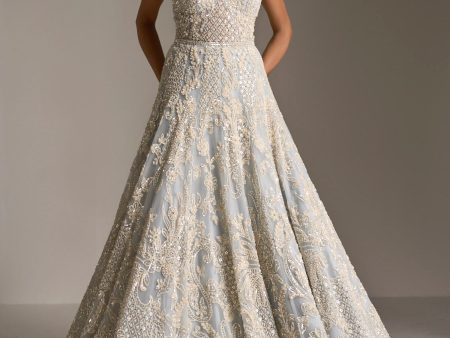 Ice Blue Pearl Gown Discount