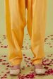 Yellow Short Kalidar Kurta With Salwar And Peach Dupatta Hot on Sale