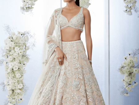 Beige Floral Lehenga Set Online now