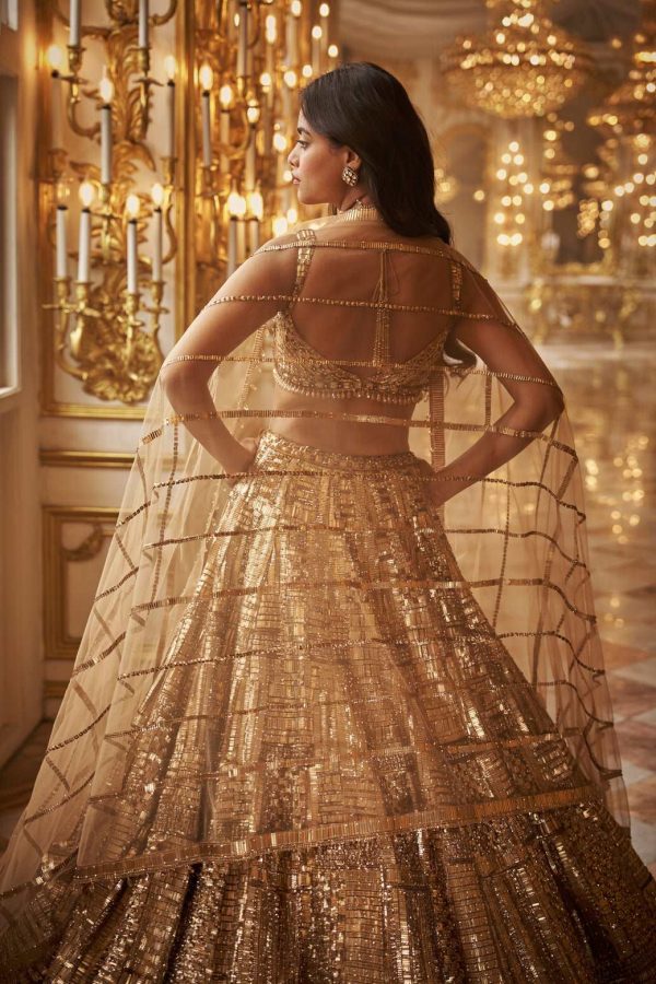 Antique Gold Lehenga Set Online Hot Sale