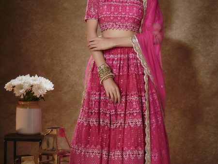 Barbie Pink & Gold Lehenga Set For Sale