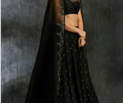 Beige & Black Polka Dot Lehenga Hot on Sale