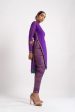 Purple Round Neck Multi Geo Pant Kurta Set For Sale