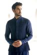 Blue Cutdana Nehru Paired With Blue Swarovski Kurta Online