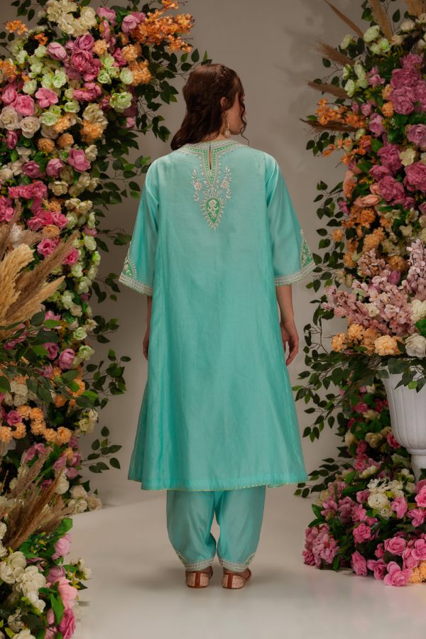 Aqua  Kurta Set For Discount