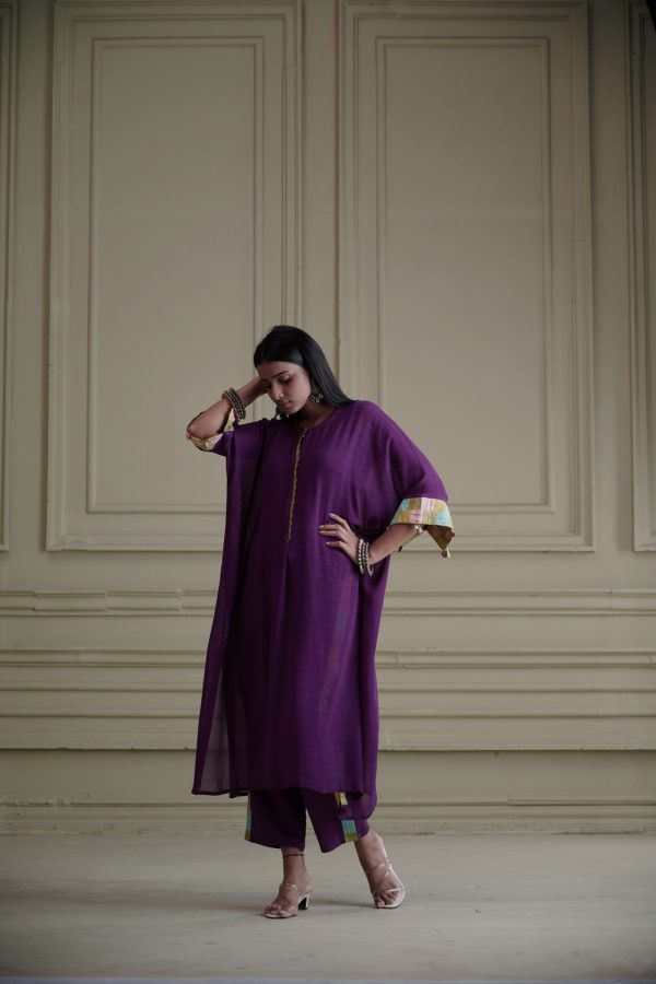 Aakar Purple Kaftan Set Online Hot Sale