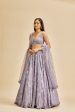 LILAC GEOMETRIC DESIGN LEHENGA SET For Discount