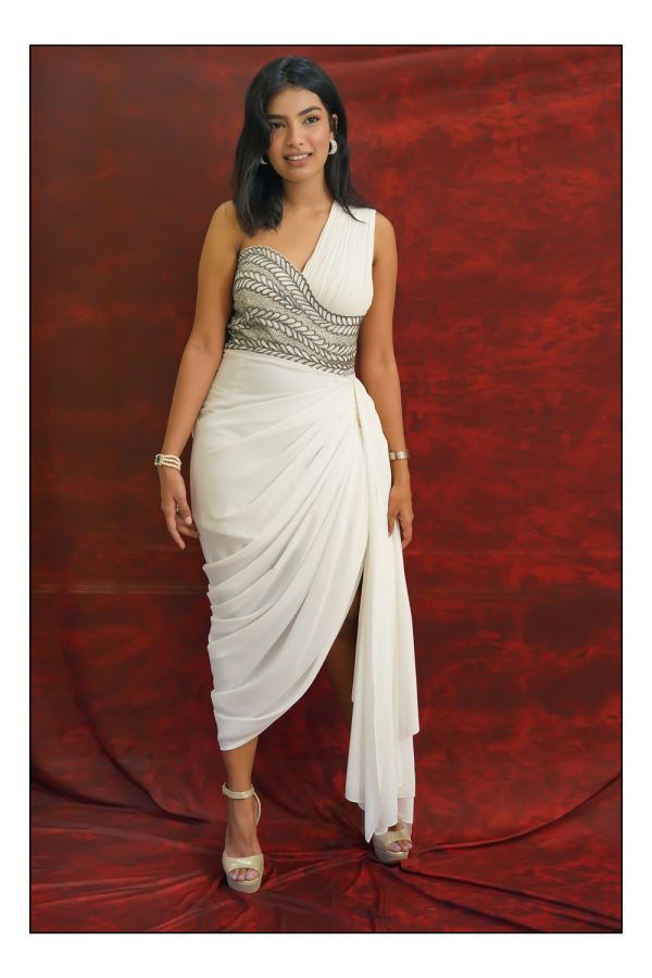 Enticing One- Shoulder Drape Gown on Sale