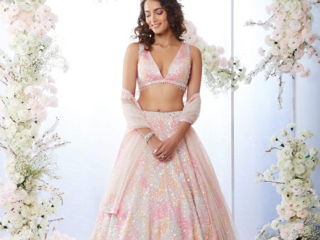 Candy Colour Sequin Lehenga Set Supply