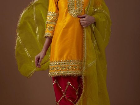 Amber Glow Kurta-Salwar & Dupatta Sale