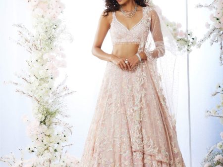 Blush Pink Sequin Lehenga Set Fashion