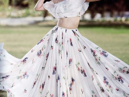 One off-shoulder Ivory lehenga set Online Sale