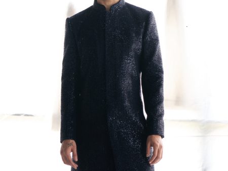 Blue Sequins Sherwani Online now