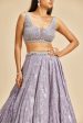 LILAC GEOMETRIC DESIGN LEHENGA SET For Discount