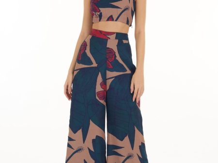 Blue, Orange & Red Floral Pants Discount