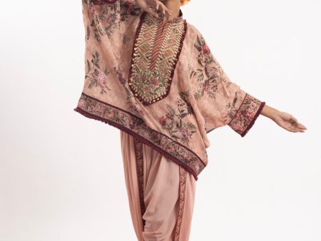 Printed Kaftan Paired With A Draped Dhoti Sale