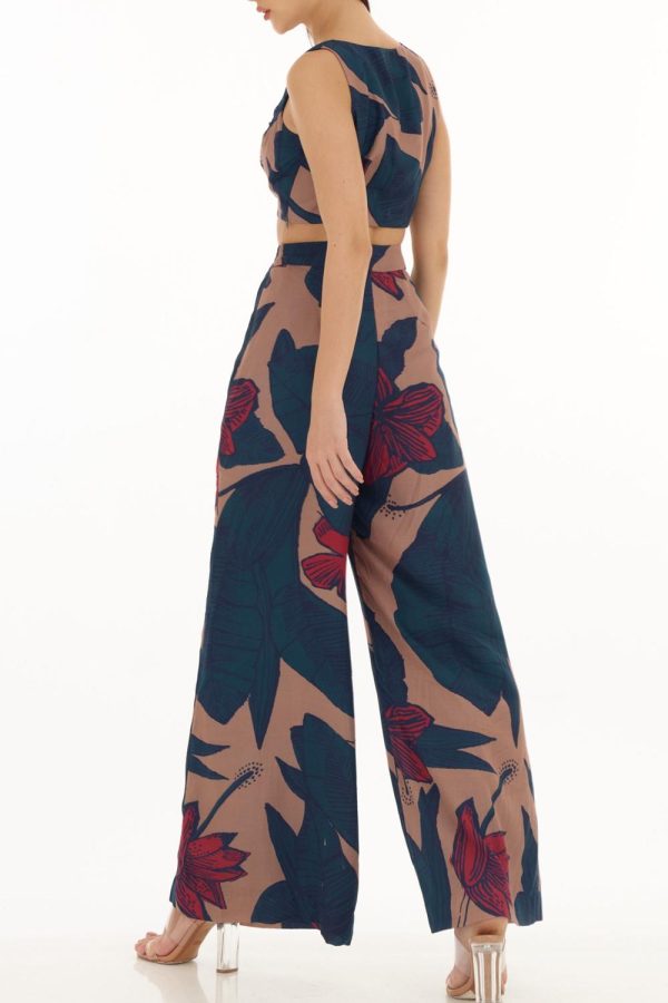 Blue, Orange & Red Floral Pants Discount