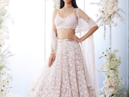 Soft Berry Checkered Lehenga Set Sale