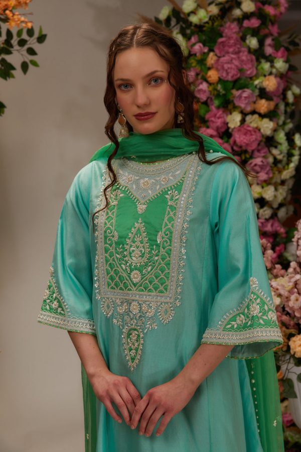 Aqua  Kurta Set For Discount