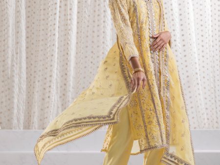 Yellow Sawariya Kurta with Sawariya Pants For Discount