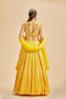 YELLOW OMBRE LEHENGA SET on Sale