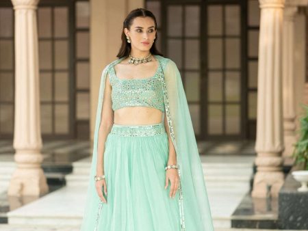 Aqua Bue lehenga set Discount