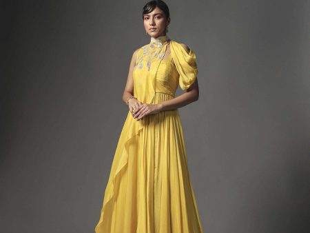 Daffodil drape Anarkali set Supply