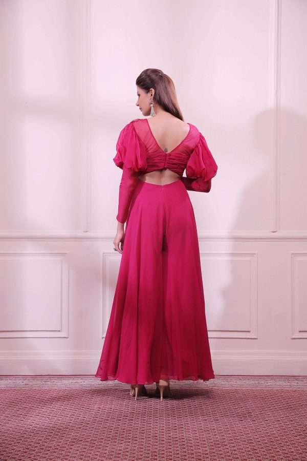 pink sapphire draped jumpsuit Online Hot Sale