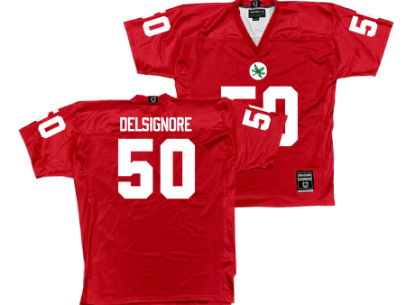 Ohio State Football Scarlet Jersey - Alec DelSignore | #50 For Cheap