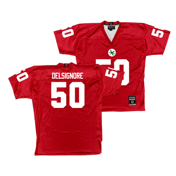 Ohio State Football Scarlet Jersey - Alec DelSignore | #50 For Cheap