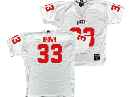 Ohio State Football White Jersey - Devin Brown | #33 Fashion