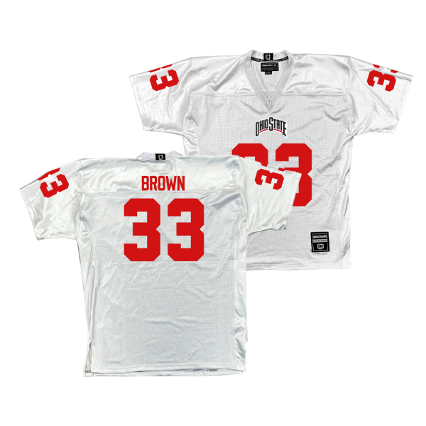 Ohio State Football White Jersey - Devin Brown | #33 Fashion