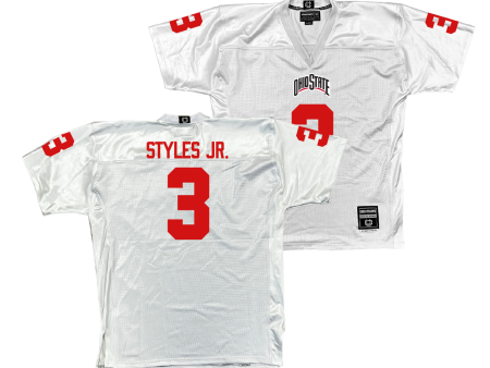 Ohio State Football White Jersey - Lorenzo Styles Jr. | #3 Sale