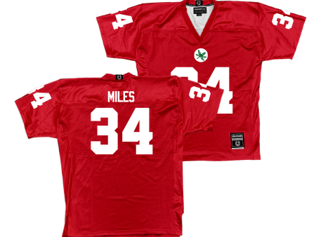 Ohio State Football Scarlet Jersey - Bukari Miles | #34 Online