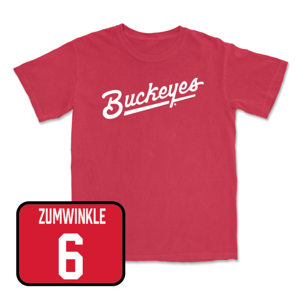 Red Women s Ice Hockey Script Tee  - Emily Zumwinkle For Sale