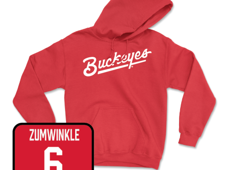 Red Women s Ice Hockey Script Hoodie  - Emily Zumwinkle Online now